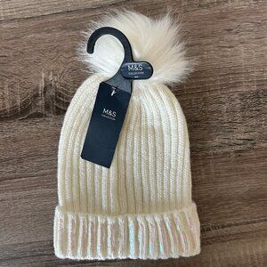 Brand New White Women Beani Marks and Spencer London, England